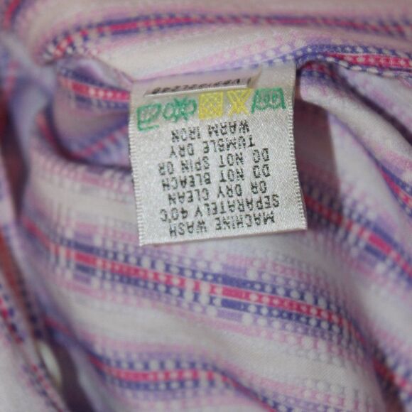 Bugatchi Pink & White Shaped Fit Button Down Collared Dress Shirts Men Size M - Picture 10 of 12